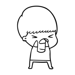 cartoon stressed man