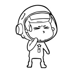 cartoon stressed astronaut