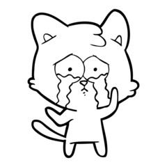 cartoon crying cat