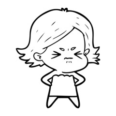 cartoon angry girl