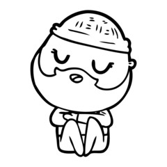 Fototapeta premium cartoon man with beard