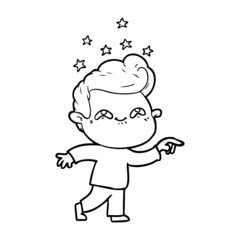 cartoon excited man