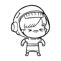 Obraz premium cartoon astronaut woman