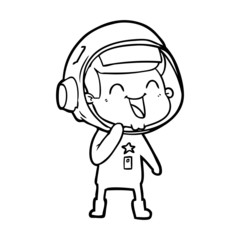 happy cartoon astronaut
