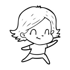 Obraz premium cartoon friendly girl