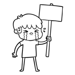 cartoon boy crying