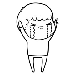 cartoon man crying