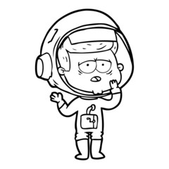 Obraz premium cartoon tired astronaut