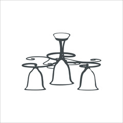 Chandelier icon.  illustration