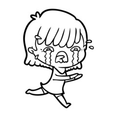 cartoon girl crying