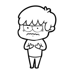 annoyed cartoon boy
