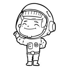 happy cartoon astronaut
