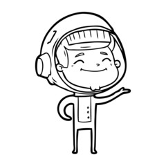 happy cartoon astronaut