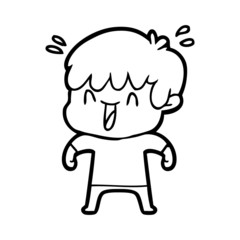 cartoon laughing boy