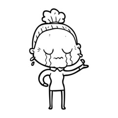 cartoon crying old lady