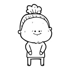 Obraz premium cartoon happy old woman