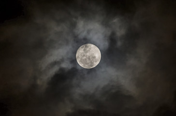 Naklejka na ściany i meble Super Moon in cloud as background