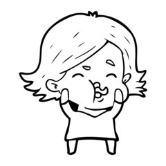 cartoon girl pulling face