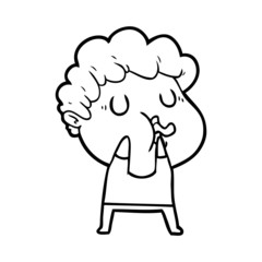cartoon man pulling face