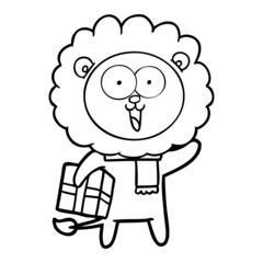 happy cartoon lion