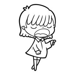 cartoon woman talking loudly