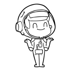 happy cartoon astronaut man