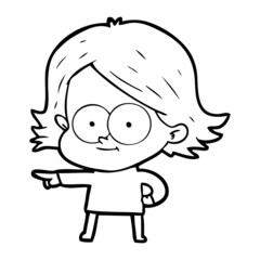 happy cartoon girl