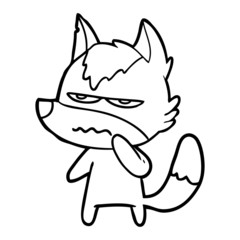 cartoon annoyed wolf