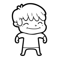 happy cartoon boy