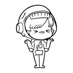 cartoon astronaut woman