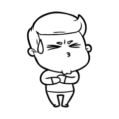 cartoon frustrated man
