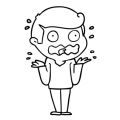 cartoon man totally stressed out