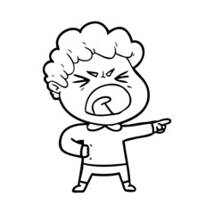 Obraz premium cartoon furious man