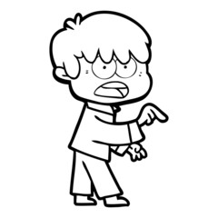 worried cartoon boy