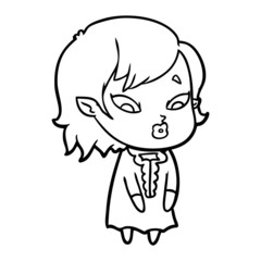 Obraz premium cute cartoon vampire girl