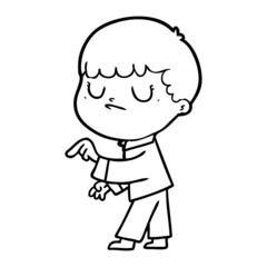 Fototapeta premium cartoon grumpy boy