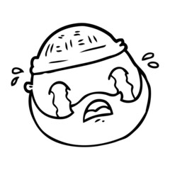 cartoon male face with beard