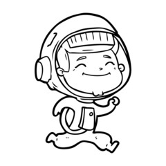 happy cartoon astronaut