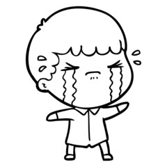 cartoon man crying