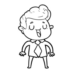 happy cartoon man
