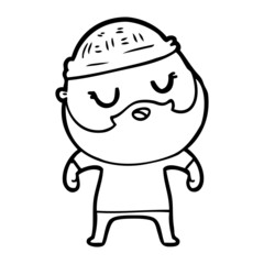 cute cartoon man with beard