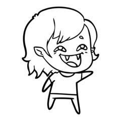 cartoon laughing vampire girl