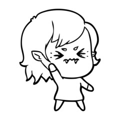 annoyed cartoon vampire girl
