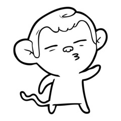 cartoon suspicious monkey