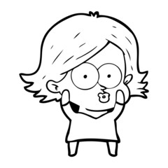 cartoon girl pouting