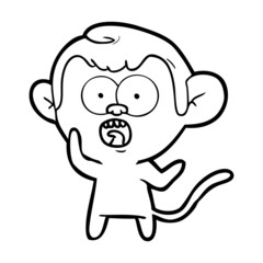 cartoon shocked monkey