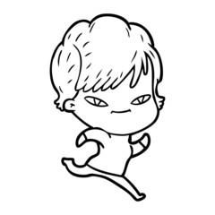 cartoon happy woman