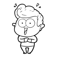 cartoon excited man
