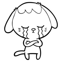 cute puppy crying cartoon
