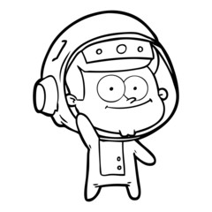 happy astronaut cartoon
